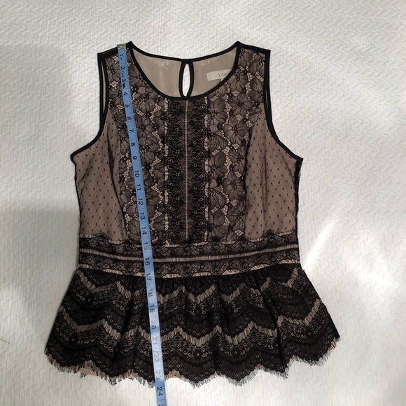 Loft sleeveless black lace peplum blouse SZ Small - Picture 5 of 5